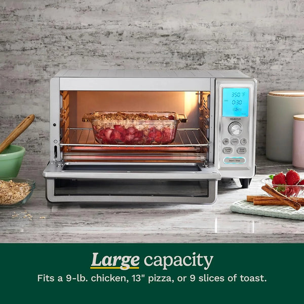 Convection Toaster Oven, 15-Function, 1800W, Stainless Steel | Stainless Steel Toaster Oven with Exact Heat Technology, Nonstick Interior Fits 13" Pizza & Full-Size Chicken, TOB-260N15