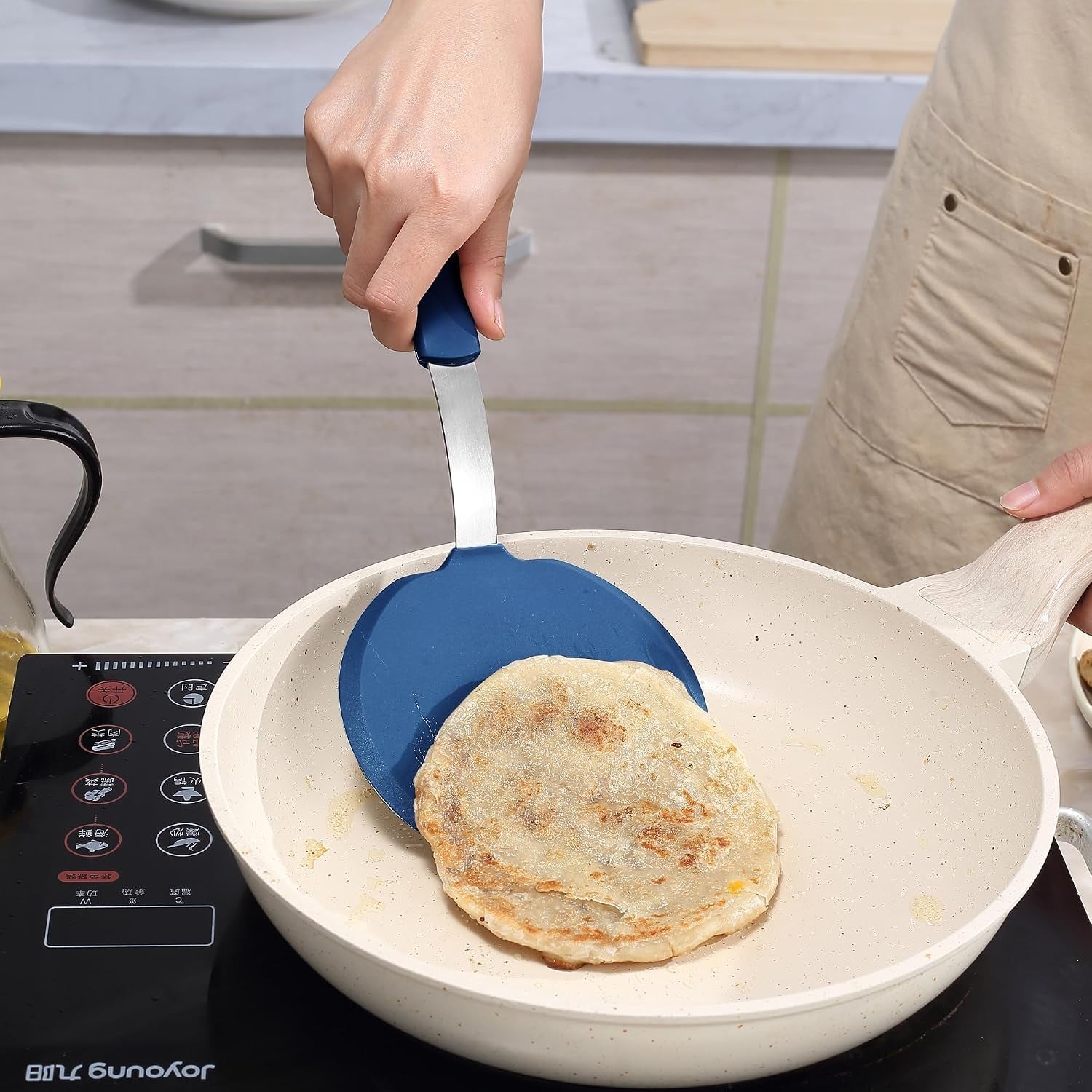 5-pieces-silicone-spatula-set-non-stick-silicone-turner-spatulas-heat-resistance-cooking-utensils-flip-turner-for-fish-egg-pancake-navy-blue