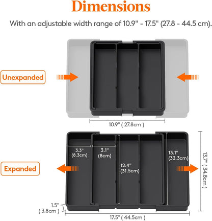 Utensil Organizer for Kitchen Drawers, Expandable Utensil Tray3
