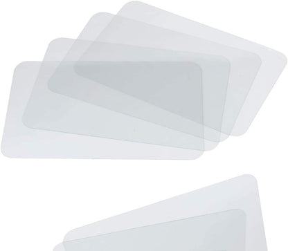 Clear Plastic Placemats Set of 4-17.5X12 Transparent Vinyl Table Mats | Wipeable Vinyl Placemats, Crystal Clear Plastic Mat for Dining, Kitchen, Office, Shelves - Heat Resistant Table Place Mats1