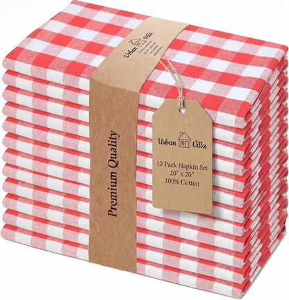 Cloth Napkins Cotton 12X12 (Set of 12) Red1