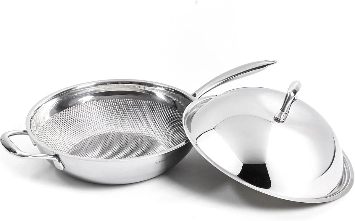 honeycomb-3ply-stainless-steel-wok-pan-11-inch-28cm-with-lid-flat-bottom-coating-free-non-stick-stir-fry-pan-advanced-scratch-resistant-design-with-stay-cool-long-handle