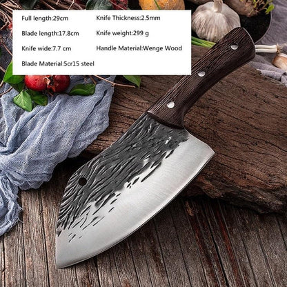 Meat Cleaver, 7 Inch Wooden Handle Kitchen Knives Slicing Vegetables Meat Chopping Knife Forged Boning Butcher Knives Cooking Tools2