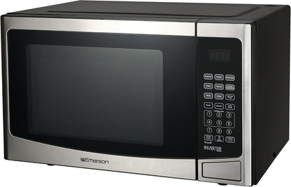 1.2 Cu. Ft. Microwave Oven with Inverter, Timer & LED Display, 1000W, 10 Power Levels, 8 Pre-Programmed Settings, Removable Glass Turntable with Child Safe Lock, MWI1212SS, Stainless Steel2