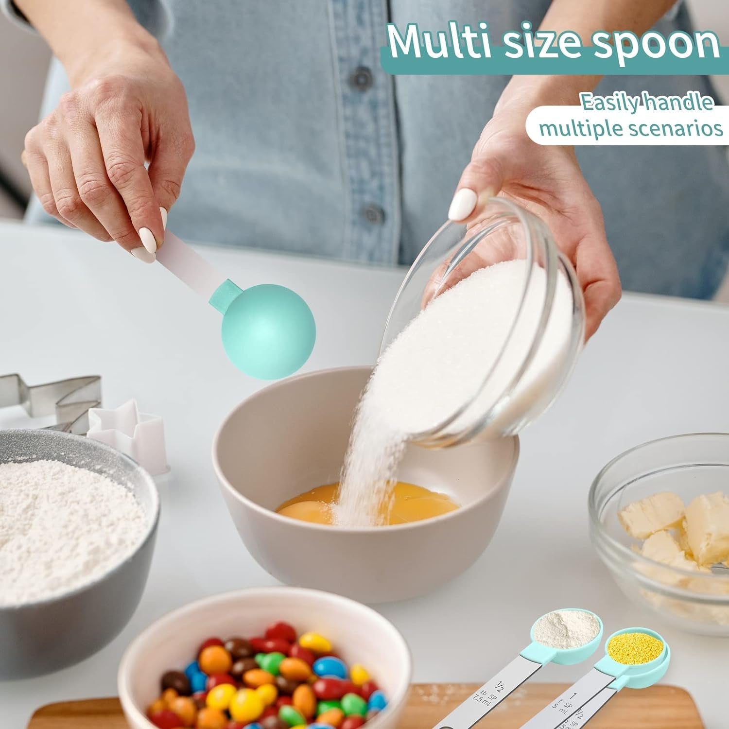 measuring-cups-set-measuring-spoons-set-nesting-measure-cups-with-stainless-steel-handle-for-measuring-dry-and-liquid-ingredients-small-teaspoon-with-plastic-head-mint-green
