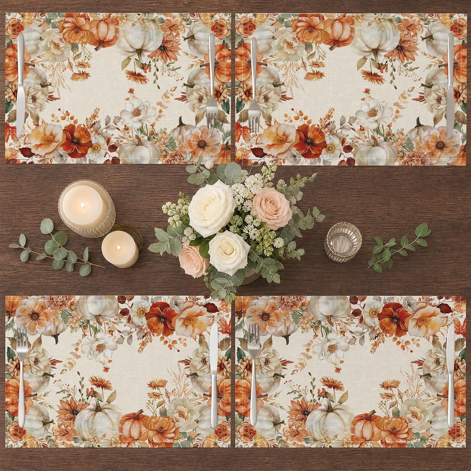 linen-fall-placemats-set-of-4-12-5-x-17-inch-pumpkin-floral-wreath-seasonal-table-mats-for-thanksgiving-dining-home-kitchen-outdoor-party