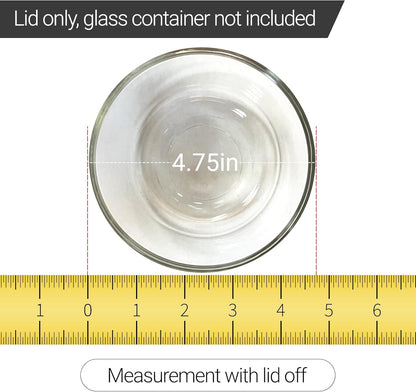 Replacement Lids Fits Pyrex 2-Cup Glass Food Storage Container Bowls, 5-Inch Plastic round Lids Covers for Pyrex 7200-PC, Airtight & Leakproof (4-Pack, Blue)3