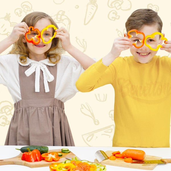 Kids Knife Set for Real Cooking, Kid-Friendly Kitchen Chef Knives | 4PCS, Food-Grade Stainless Steel Cutting Blades, Wooden Handle, Bpa-Free, for Teenager 7，8-126