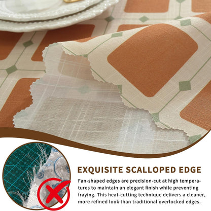 Rectangle Waterproof Tablecloth Linen Textured Table Cloth,Stain and Wrinkle Resistant Washable Fabric Table Cover for Dining, Party, Camping and Outdoor, 54 X 78 Inch, Brown Plaid5