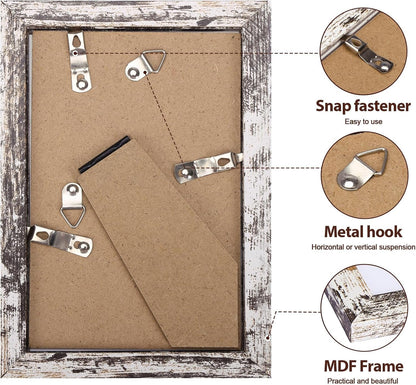 4X6 Picture Frames Set of 5 with Tempered Glass, MDF, Multicolor5