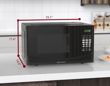 MW9255B Countertop Microwave Oven, 6 Pre-Programmed Settings, Removable Glass Turntable and Child Safety Lock, 0.9 Cu Ft, 900W, Black4