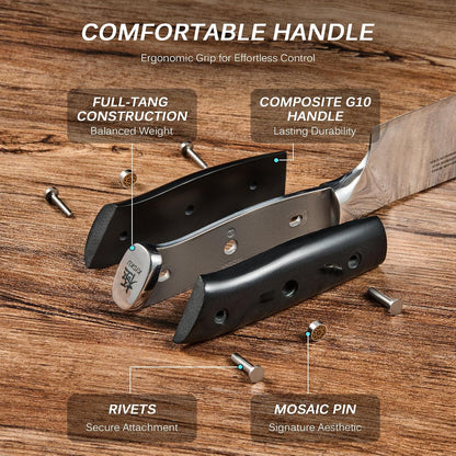Chef Utility Knife - 6" - Shogun Series - Japanese VG10 Steel Core Forged Damascus Blade - with Sheath & Case5
