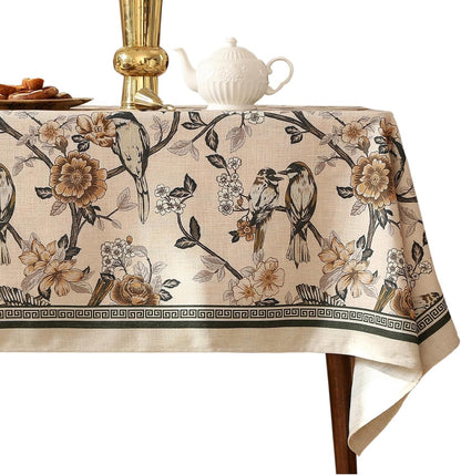 Designer Vintage Linen Tablecloth Rectangular,110"X63"-Murad A1