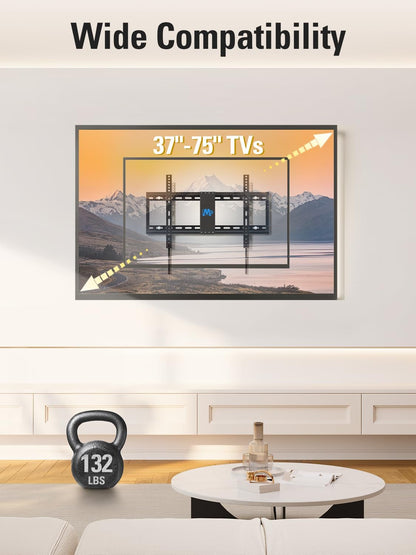 Tilting TV Wall Mount for Most 37-90 Inch Tvs up to 132Lbs | Low Profile TV Mount Fits 16", 18", 24" Studs, Max VESA 600X400Mm, Wall Mount TV Bracket with Quick Lock & Release, MD2268-LK3