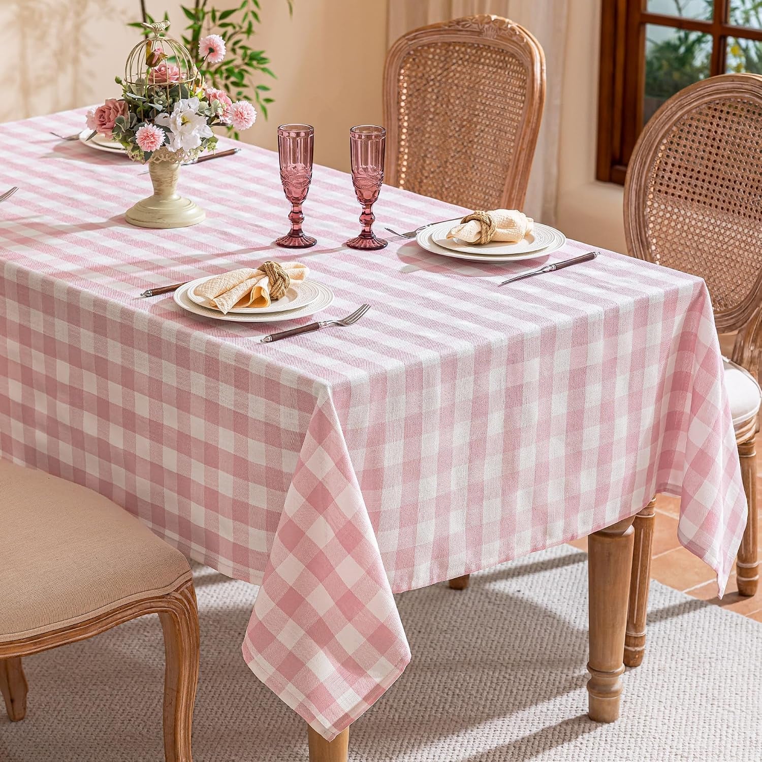 gingham-tablecloth-rectangle-table-cotton-linen-style-picnic-checkered-table-cloth-farmhouse-washable-wrinkle-free-buffalo-plaid-table-cover-for-outdoor-birthday-party-pink-60x75