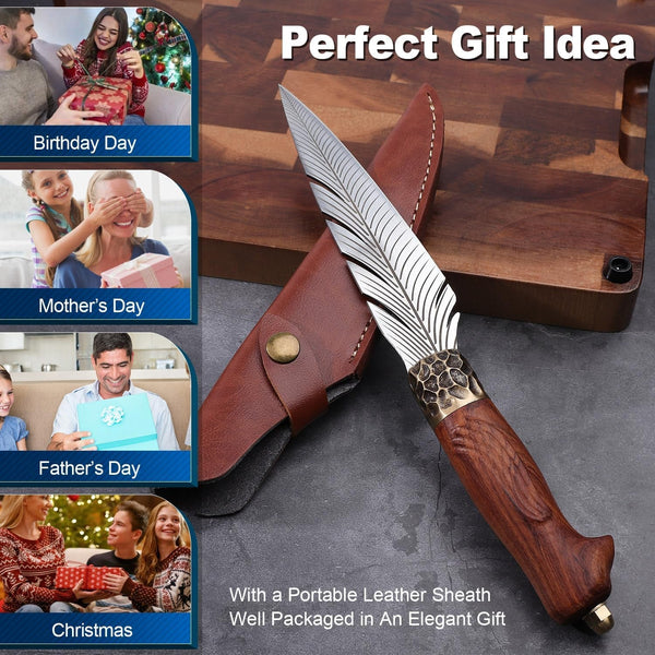 Feather Viking Knife Gift - Japanese Boning Knife8