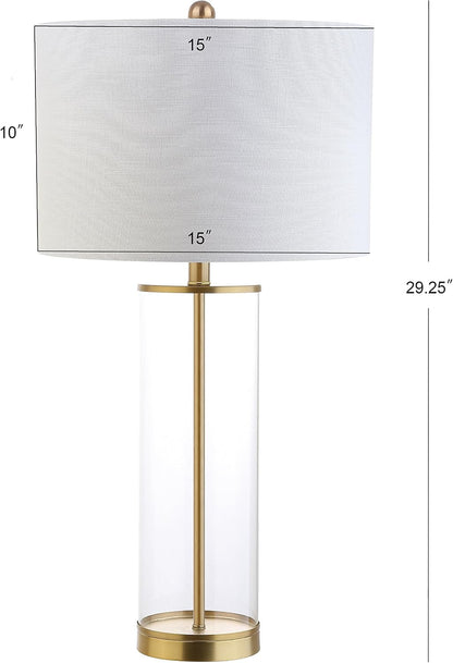 Collins Glass Table Lamp 29.25", Clear/Brass Gold3