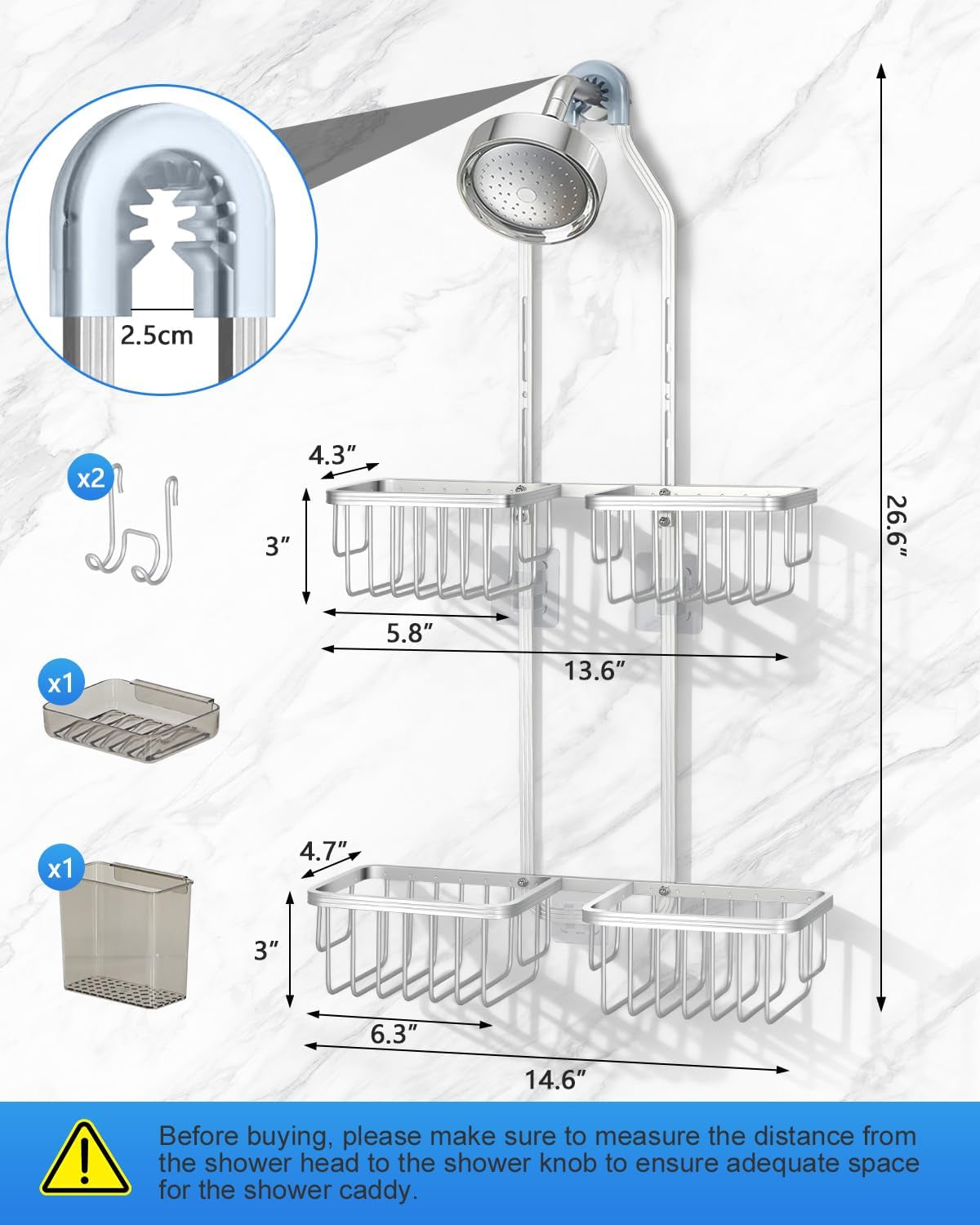 adjustable-shower-caddy-hanging-for-handheld-showerheads-never-rust-shower-hanging-organizer-upgraded-bathroom-shower-rack-with-soap-basket-hooks-and-toothbrush-holder-silver