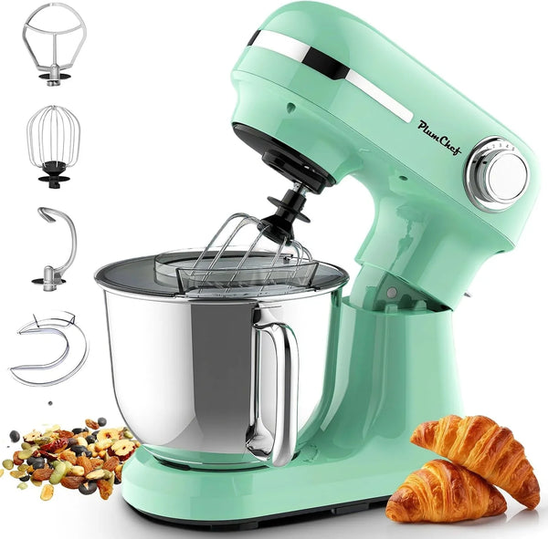 5.5QT Electric Stand Mixer, 12-Speed Tilt-Head Food Mixer, Dough Mixer with Dishwasher Safe Stainless Steel Bowls, Dough Hook, Flat Beater, Whisk, Perfect for 4-6 Family,Green1