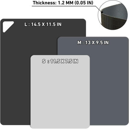 Flexible Plastic Cutting Boards Mats for Kitchen, Flexible Non Slip Cutting Mat, Thin Cutting Sheets, BPA Free, Dishwasher Safe, Multi Sizes3