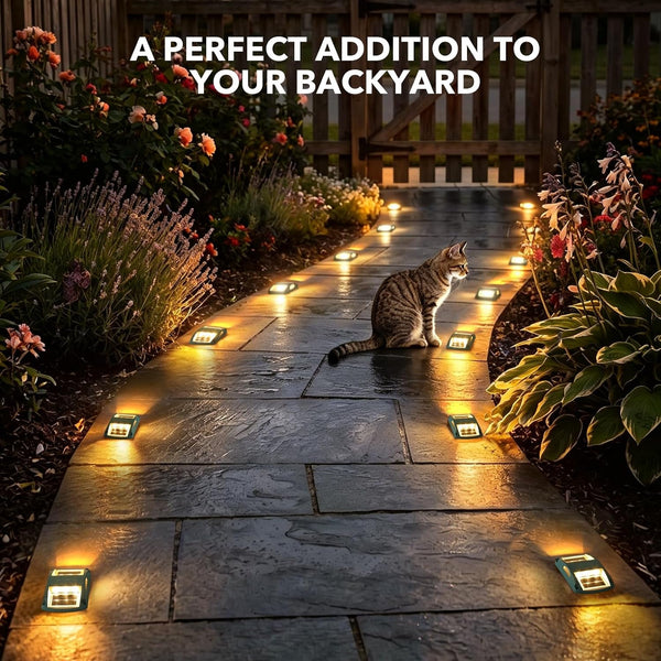 Solar Driveway Lights 4 Pack, Outdoor Deck Dock Marine Waterproof8
