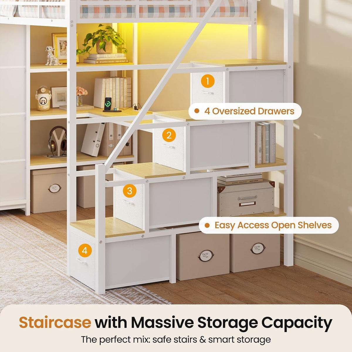 loft-bed-twin-size-with-storage-stairs-desk-and-charging-station-metal-twin-loft-bed-with-led-lights-8-storage-drawers-3-tier-shelves-loft-beds-for-kids-teens-adults-with-safety-guardrail-white
