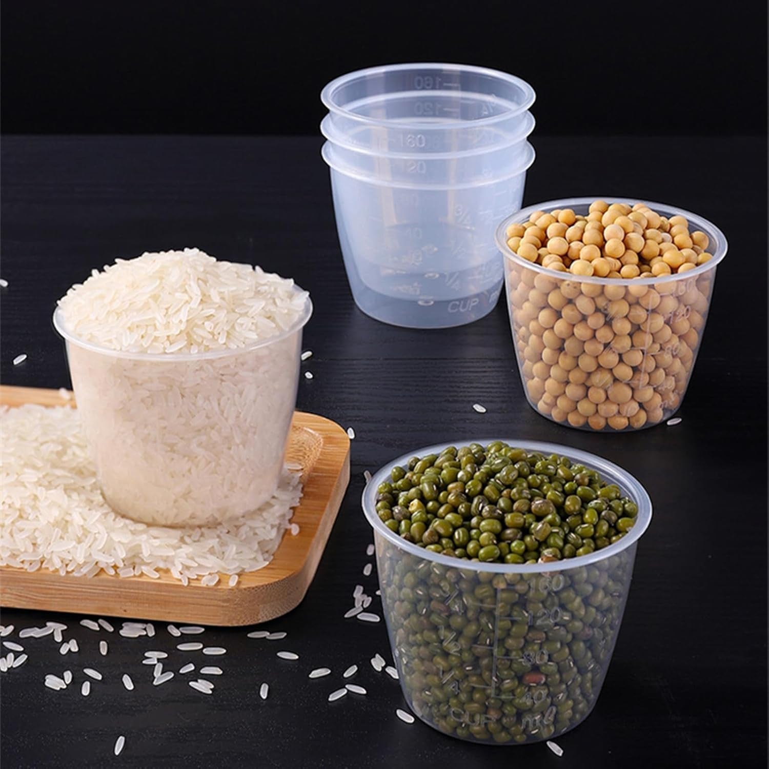 2pcs-plastic-transparent-rice-measuring-cups-160ml-3-4-cup-thicken-rice-cooker-measuring-cup-double-scale-rice-and-dry-material-kitchen-supplies-for-cooking-dog-cat-food-measuring