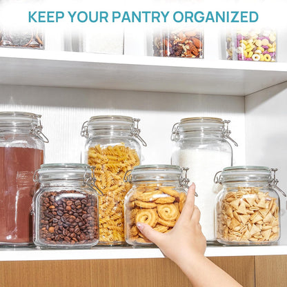 78Oz Glass Food Storage Jars with Airtight Clamp Lids, 3 Pack5