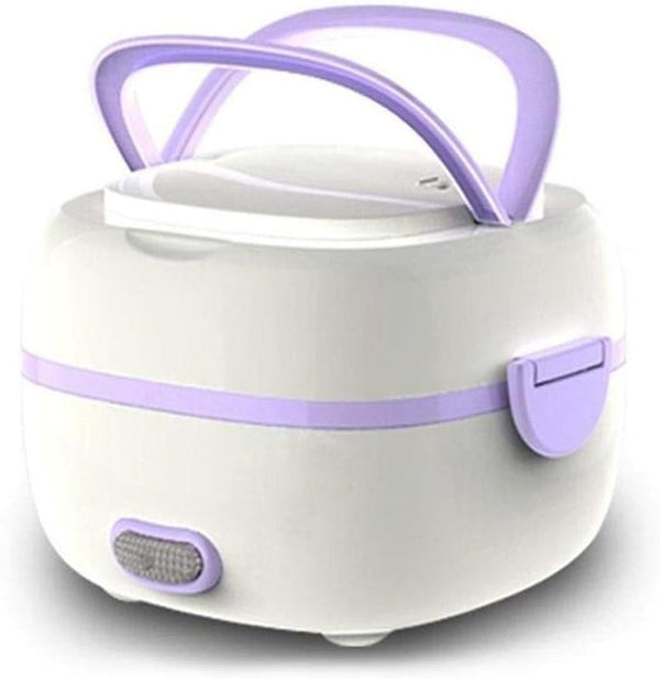 Multifunctional Electric Lunch Box, Mini Rice Cooker, Portable Food Heater Steamer with Stainless Steel Bowls, Egg Steaming Rack, Spoon, Measuring Cup for Use in Office Outdoor School1