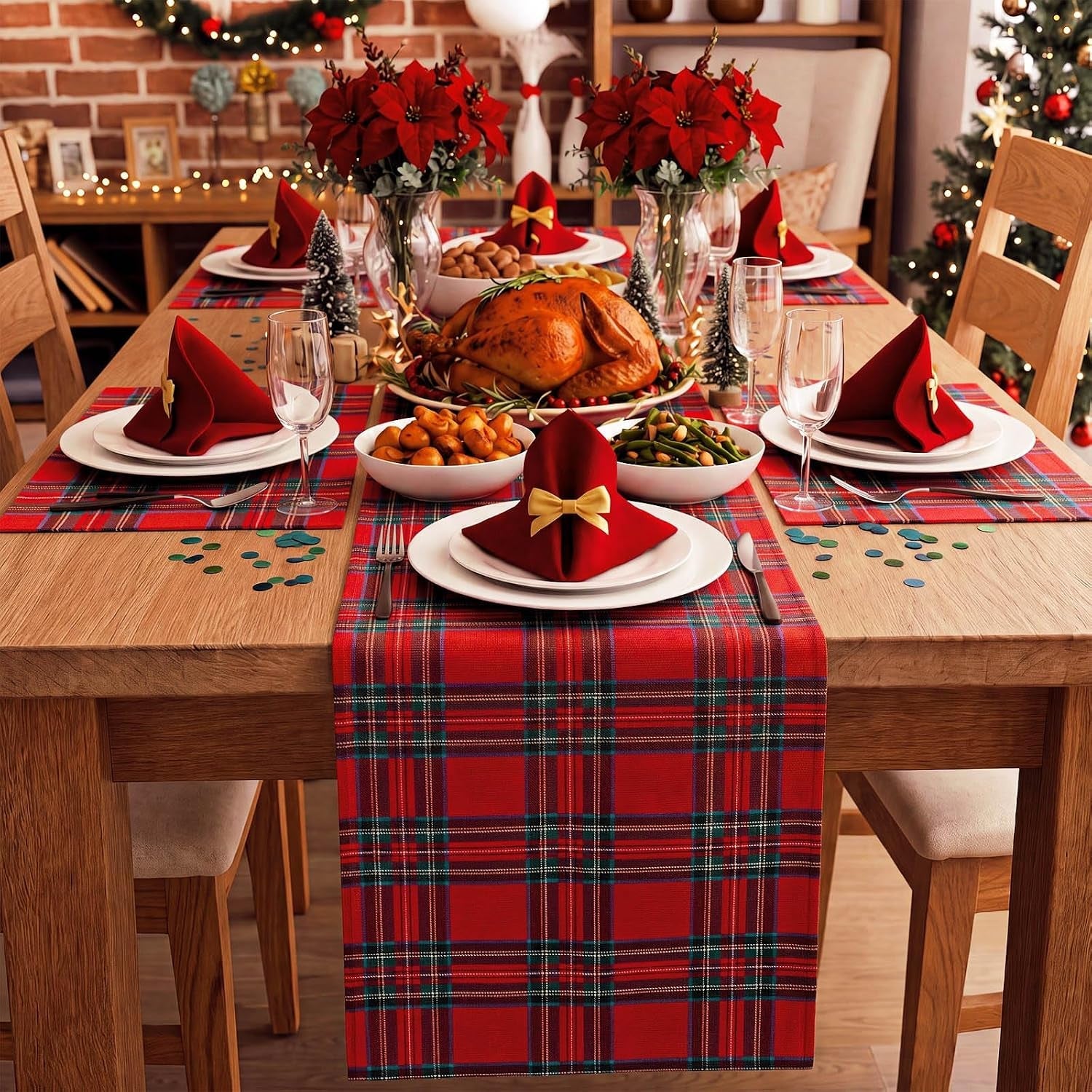6-pcs-red-christmas-tartan-plaid-table-runner-13-x-72