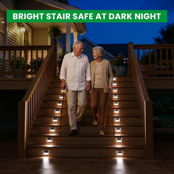 Solar Deck Lights Perfect for Fence, Step, Stair Decor-Cool White-8P2