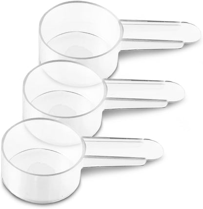 3 Pack Tablespoon Measuring Spoons, 1 Tbsp (15 Ml) Plastic Coffee Scoops | Clear Short-Handle 1 Tbsp Scoops for Coffee, Loose Tea, Protein Powder, Spices, Baking Ingredients, and Powdered Supplements.1