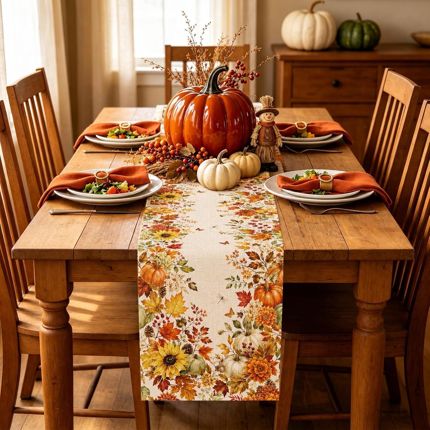 fall-table-runner-13-108-in-with-fall-decor-pumpkin-sunflower-leaf