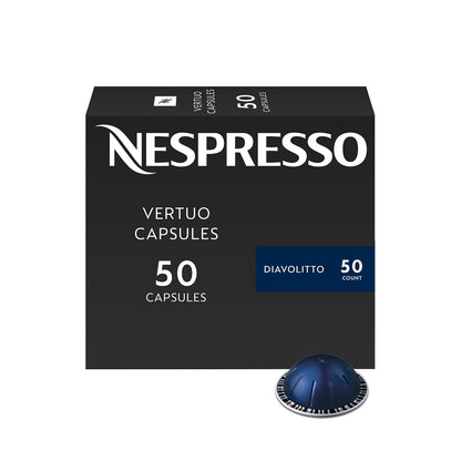 Nespresso Vertuo, Diavolitto, 50-Count Coffee Pods | Capsules Pack of 11
