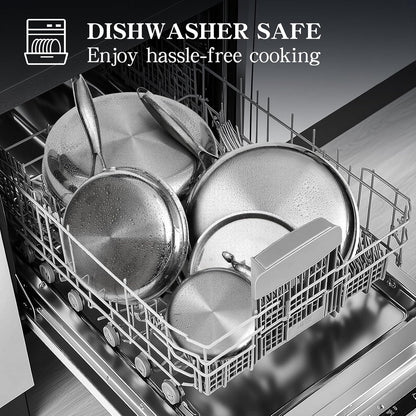 Stainless Steel Cookware Set, 3 Ply 17 Piece Stainless Steel Pot and Pan Set, Oven Dishwasher Safe | Induction Compatible Frying Pans, Saucepans, Saute Pan & Stock Pot, PFOA, PTFE & PFOS Free9