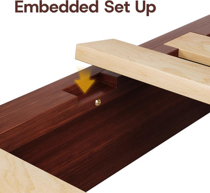Queen Bed Frame with Headboard, Solid Wood Bed Frame Queen Size with Charging Station & RGB LED, Wood Slats Support, Noise-Free, Sturdy Structure, Easy Assembly, Mahogany7
