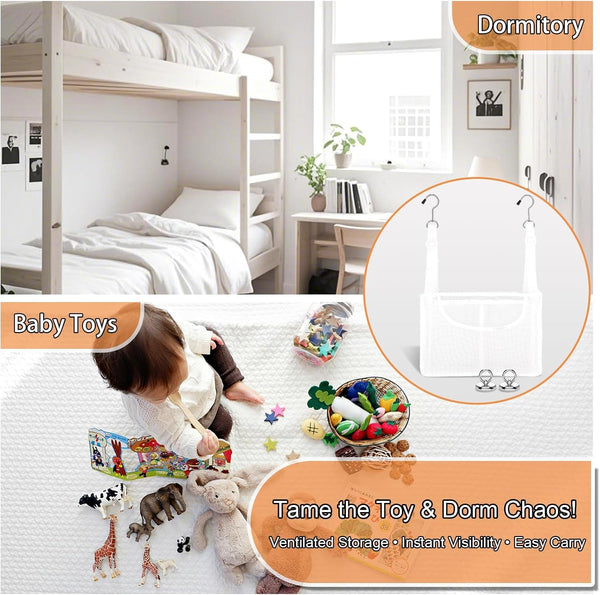 PVC Mesh Hanging Shower Caddy Organizer White, 12"X5"X7"5