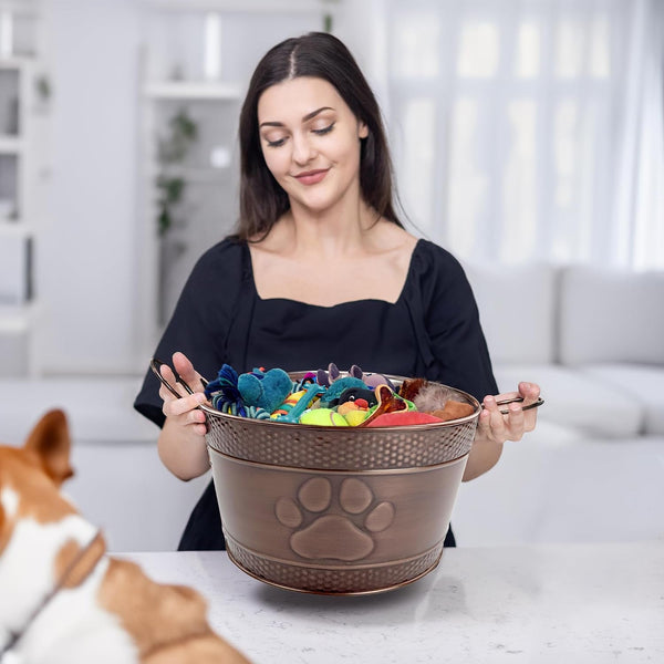 Metal Indestructible Dog Toy Bin - Chew-Proof Storage Bin7