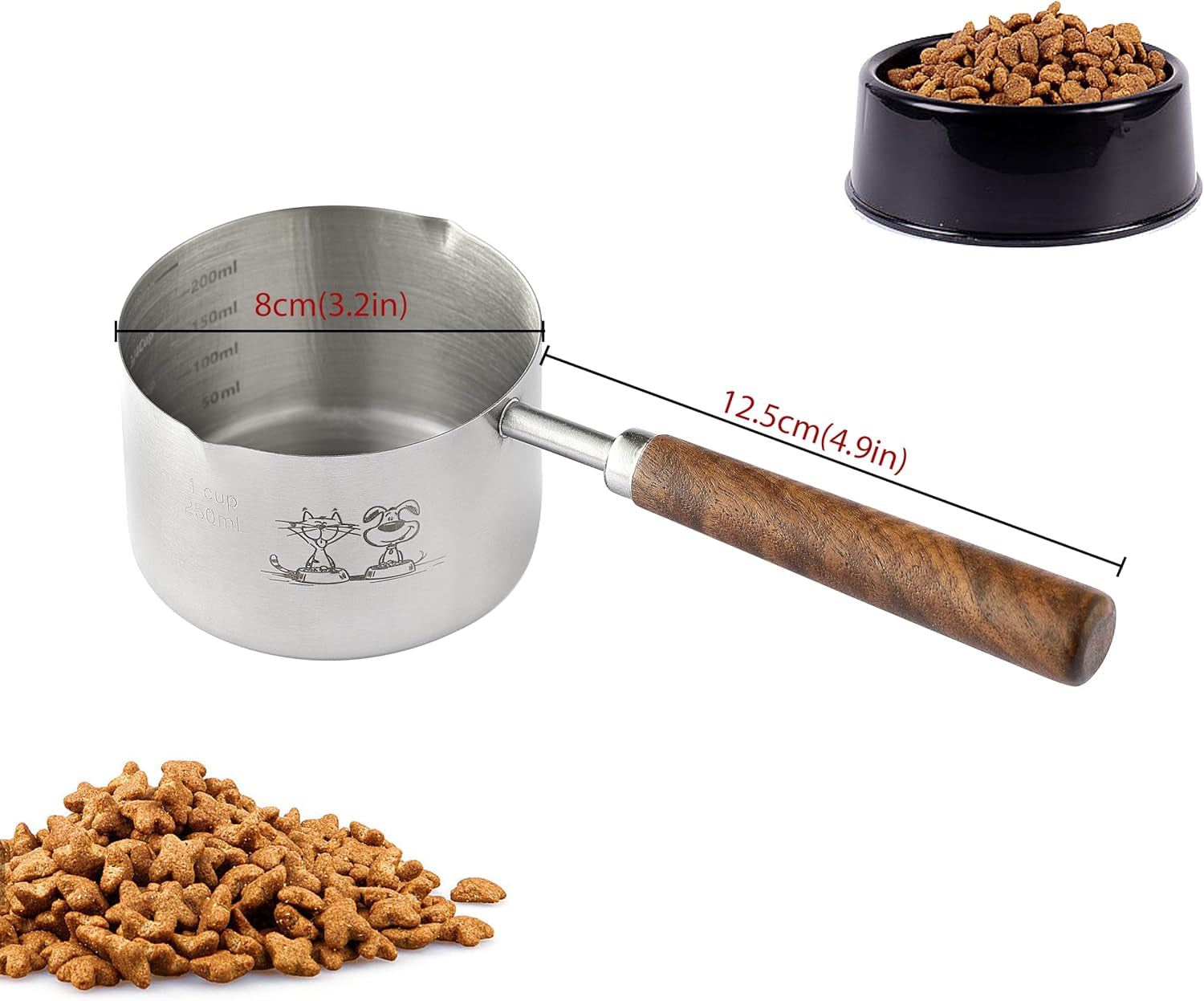 dog-cat-food-scoop-measuring-cup-stainless-steel-1-cup-measuring-cup-precision-scale-measurements