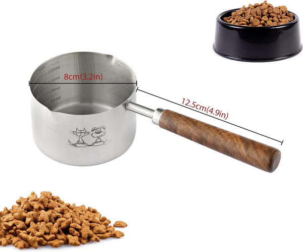 Dog Cat Food Scoop Measuring Cup,  Stainless Steel 1 Cup Measuring Cup, Precision Scale Measurements2