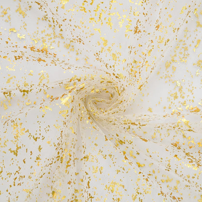 Beige Gold Gauze Table Runner 120 Inch 10FT, Glitter Metallic Foil Sheer Dining Wedding Anniversary Holiday Birthday Table Decor for Home Party5