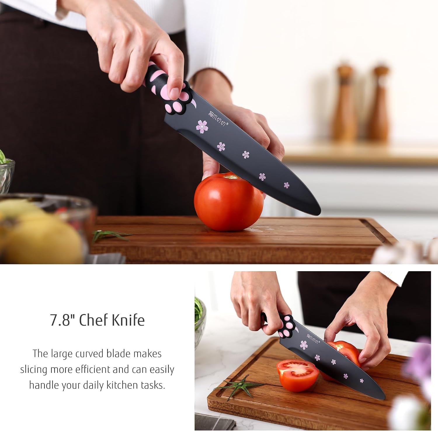 cute-kitchen-knife-set-dishwasher-safe-5-pieces-non-stick-knives-sharp-for-chopping-slicing-dicing-and-cutting-cat-paw-handle