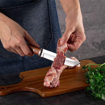Meat Cleaver, 5Cr15Mov Japanese Blade Ultra-Sharp Fruit Knife Small Paring Knives Red Sandalwood Handle Household3