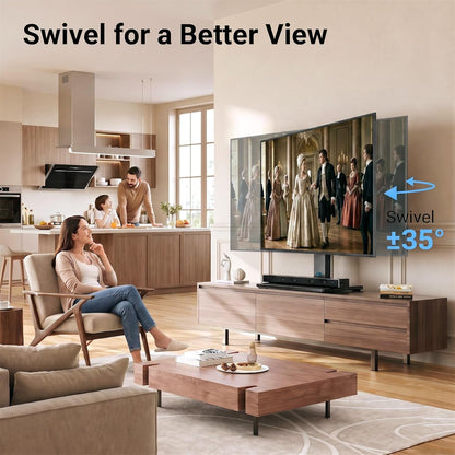 Universal Swivel TV Stand for 32-75 Inch Tvs, Table Top TV Stand Base up to 99 Lbs, 4 Height Adjustable Universal TV Legs with Tempered Glass Base, Max VESA 600X400Mm, PSTVS02-N14