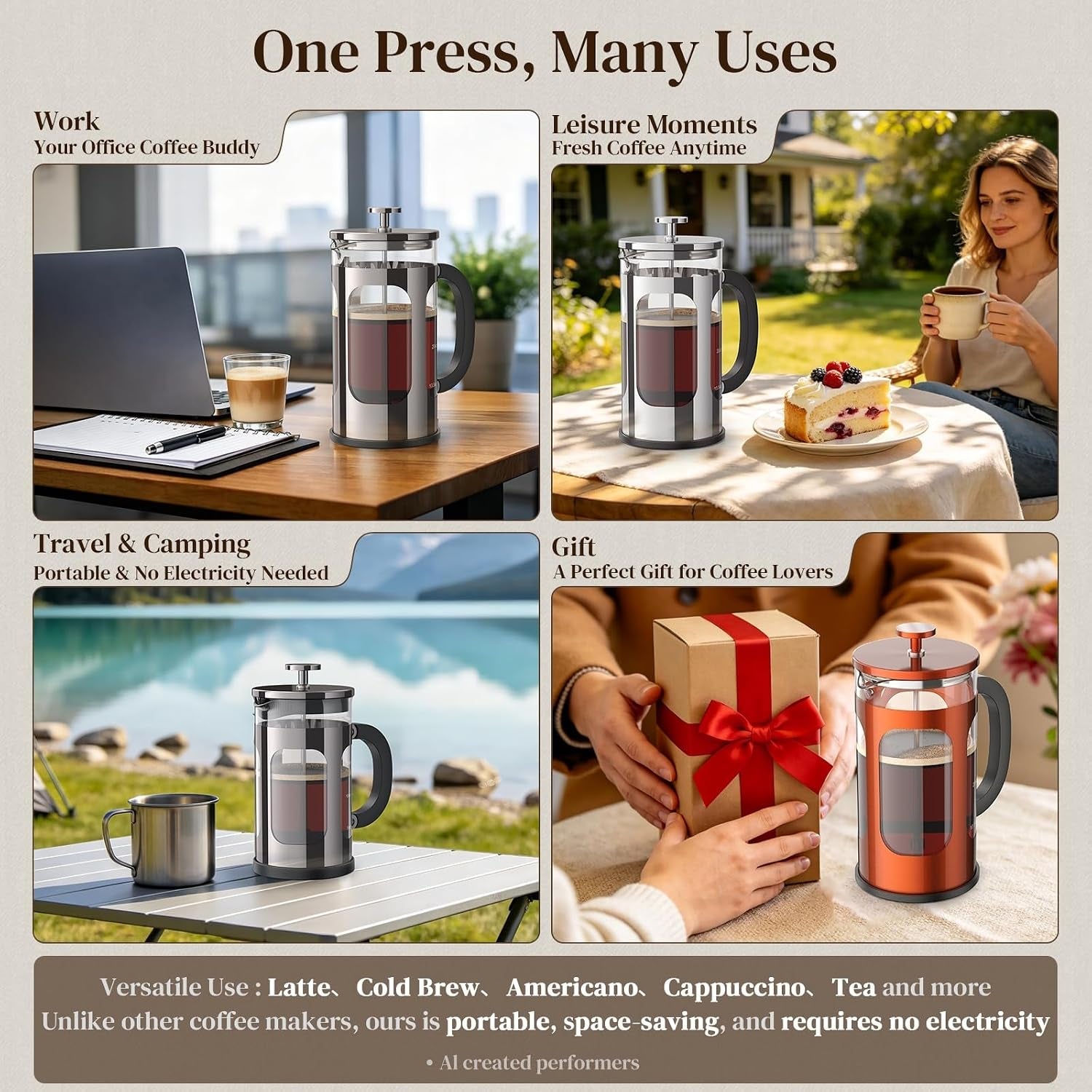 french-press-coffee-maker-no-plastic-touching-cafe-34oz-1-l-cafetera-thickened-glass-stainless-steel-brewer-cold-brew-pot-for-kitchen-travel-camping-tea-gifts-bar-accessories-decor-dark-pewter