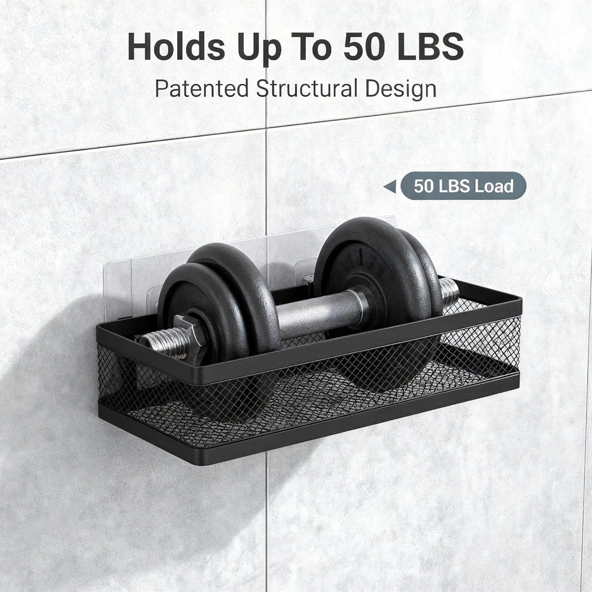 mesh-shower-caddy-wall-mount-heavy-duty-adhesive-bathroom-shelf-organizer-rustproof-floating-spice-rack-for-kitchen-pantry-holds-50-lbs-multi-purpose-storage-black-2-packs-netting