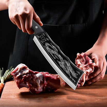Meat Cleaver, 8 Inch Butcher Knife with Sheath Choping Bone Cutter Handmade Kitchen Meat Cleaver Cutter for Household6