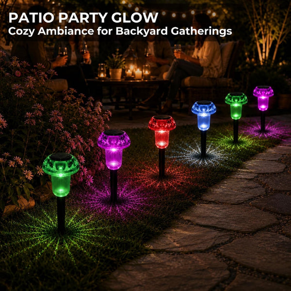 Solar Garden Lights Outdoor, 8 Pack Mushroom Pathway Lights for Yard Decor8