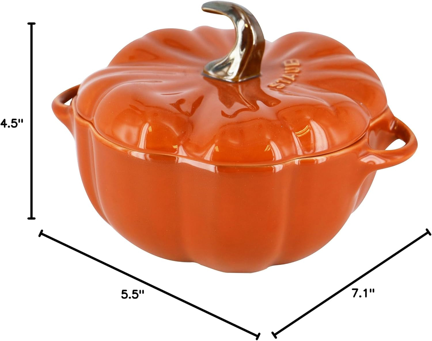 staub-la-cocotte-special-shape-40511-554-pumpkin-cocotte-cinnamon-5-9-inches-15-cm-0-2-fl-oz-0-68-ml-ceramic-heat-resistant-storage-container-microwave-safe
