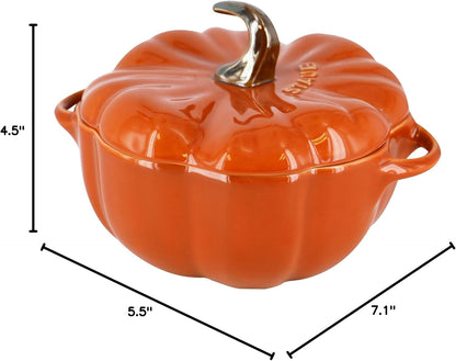 Staub La Cocotte Special Shape 40511-554 Pumpkin Cocotte Cinnamon, 5.9 Inches (15 Cm), 0.2 Fl Oz (0.68 Ml), Ceramic, Heat Resistant, Storage Container, Microwave Safe6